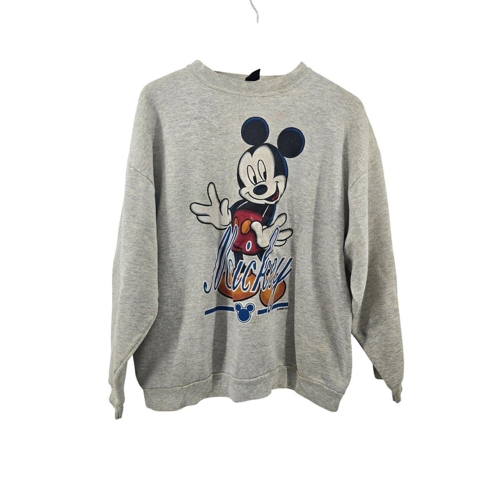 Mickey Unlimited Sweatshirt Mens XL Mickey Mouse‎ Gray Graphic 90s Vintage *